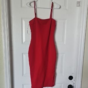 Lulu's Strapless Red Dress